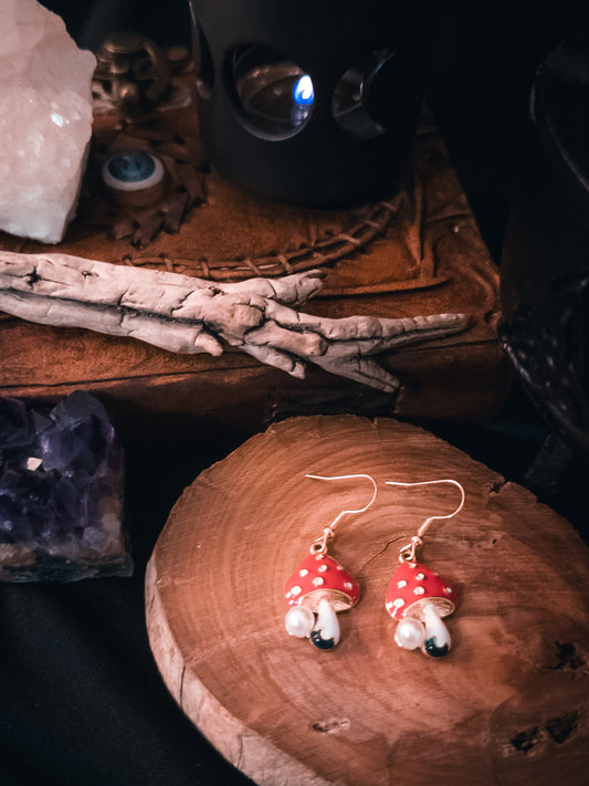 Cottagecore Mushroom Earrings