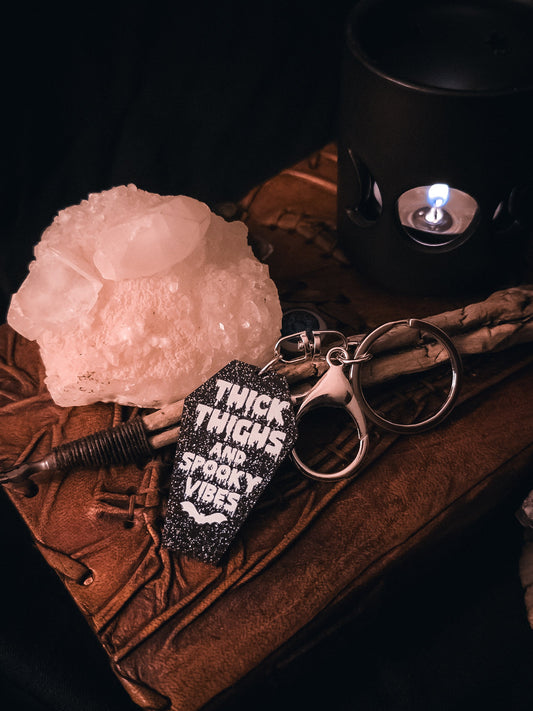 Thick Thighs & Spooky Vibes Keyring