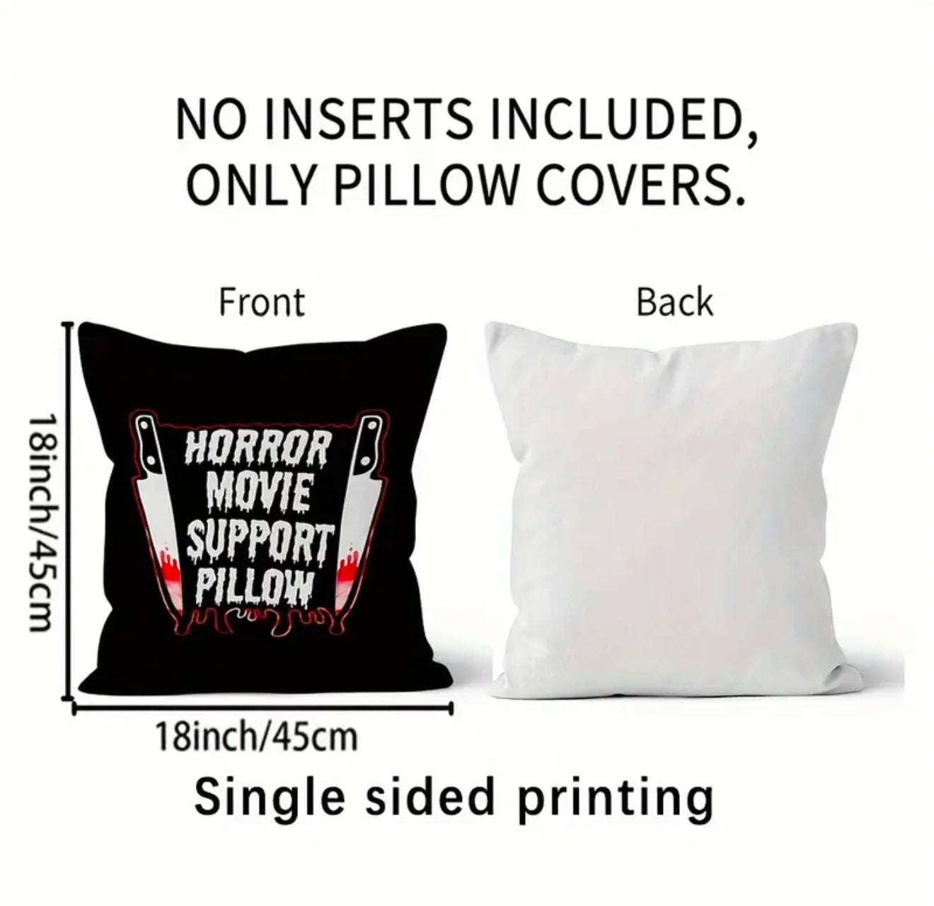 Horror Movie Support Pillow Cover